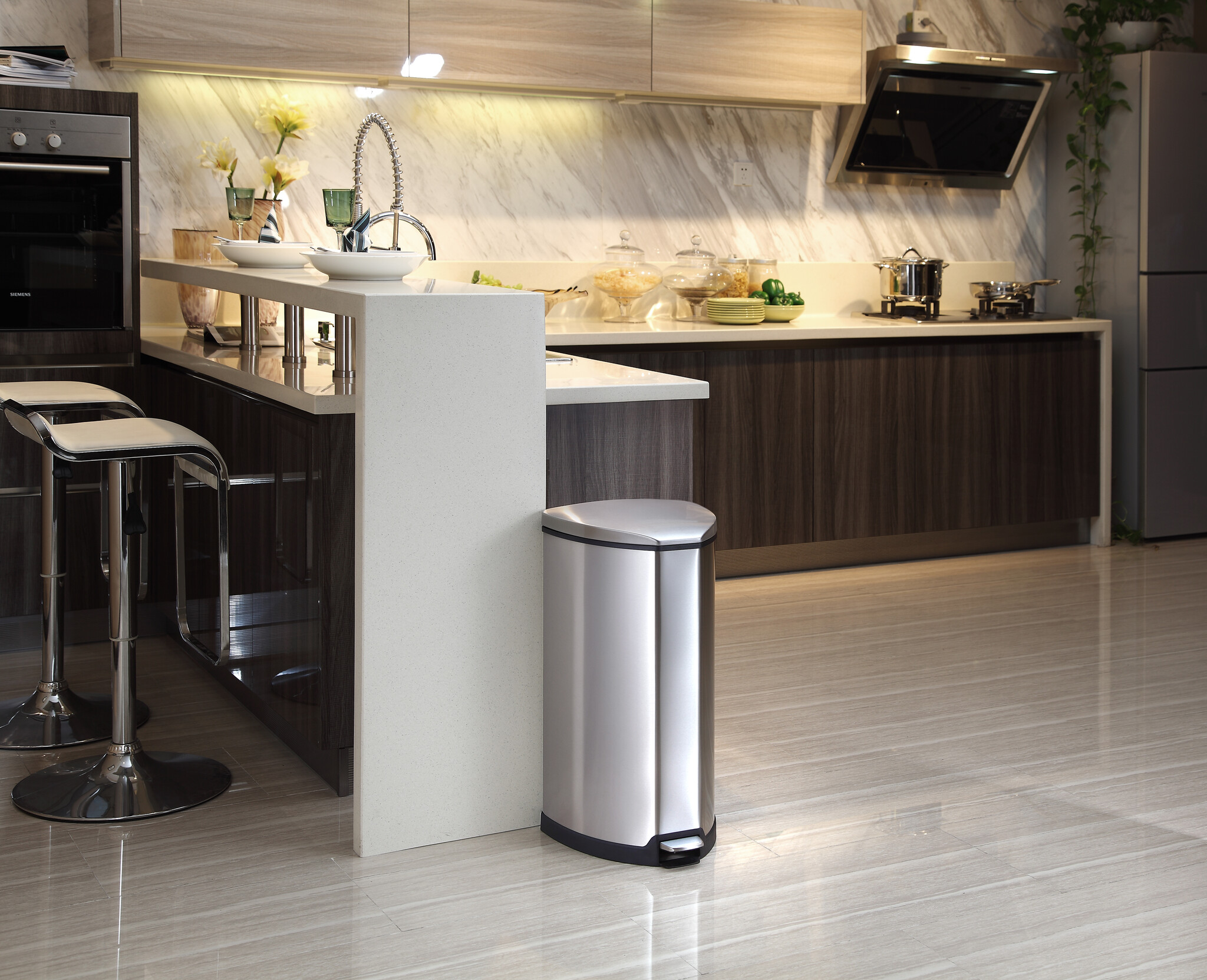 EKO Grace pedaalemmer 35 liter mat RVS