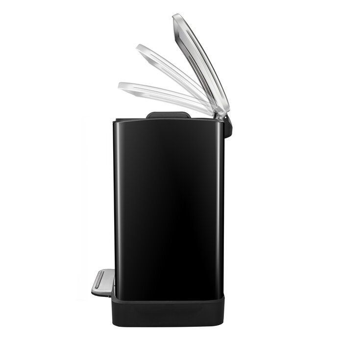 EKO E-Cube pedaalemmer 20 liter (zwart glanzend, mat RVS)