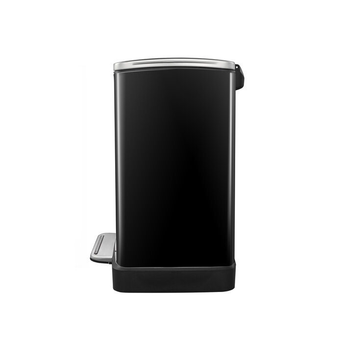 EKO E-Cube pedaalemmer 20 liter (zwart glanzend, mat RVS)