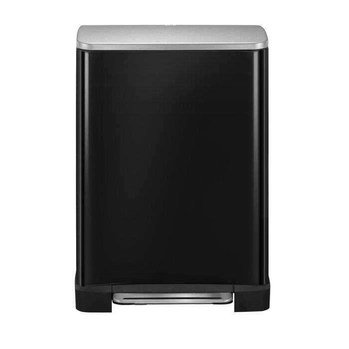 EKO E-Cube pedaalemmer 40 liter (zwart glanzend, mat RVS)