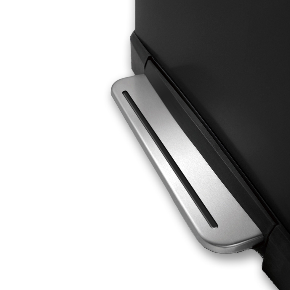 EKO E-Cube pedaalemmer 40 liter (zwart glanzend, mat RVS)