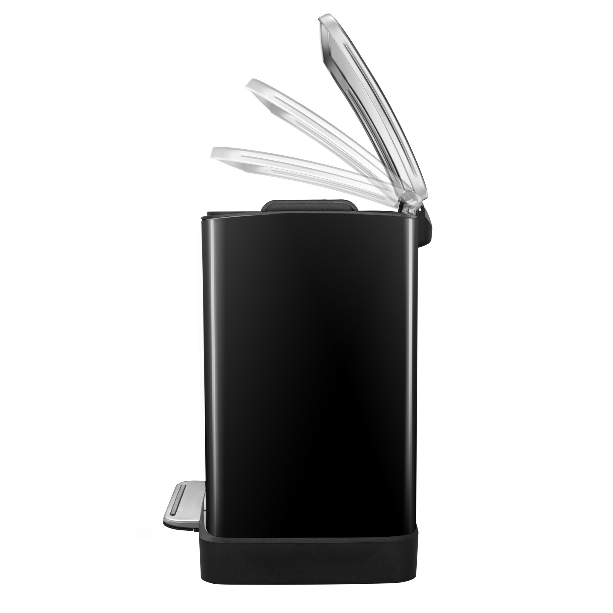 EKO E-Cube pedaalemmer 12 liter (zwart glanzend, mat RVS)