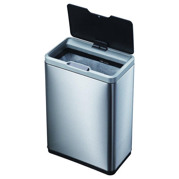 EKO Mirage Sensor Bin 45 liter (mat RVS, zwart)
