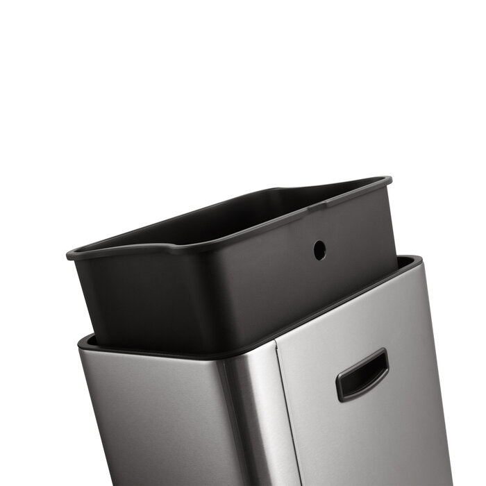 EKO Mirage Sensor Bin 45 liter (mat RVS, zwart)