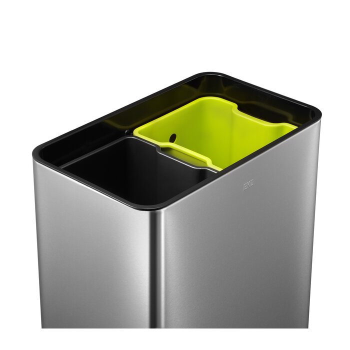 EKO Mirage recycler Sensor Bin 20+20 liter (mat RVS, zwart)