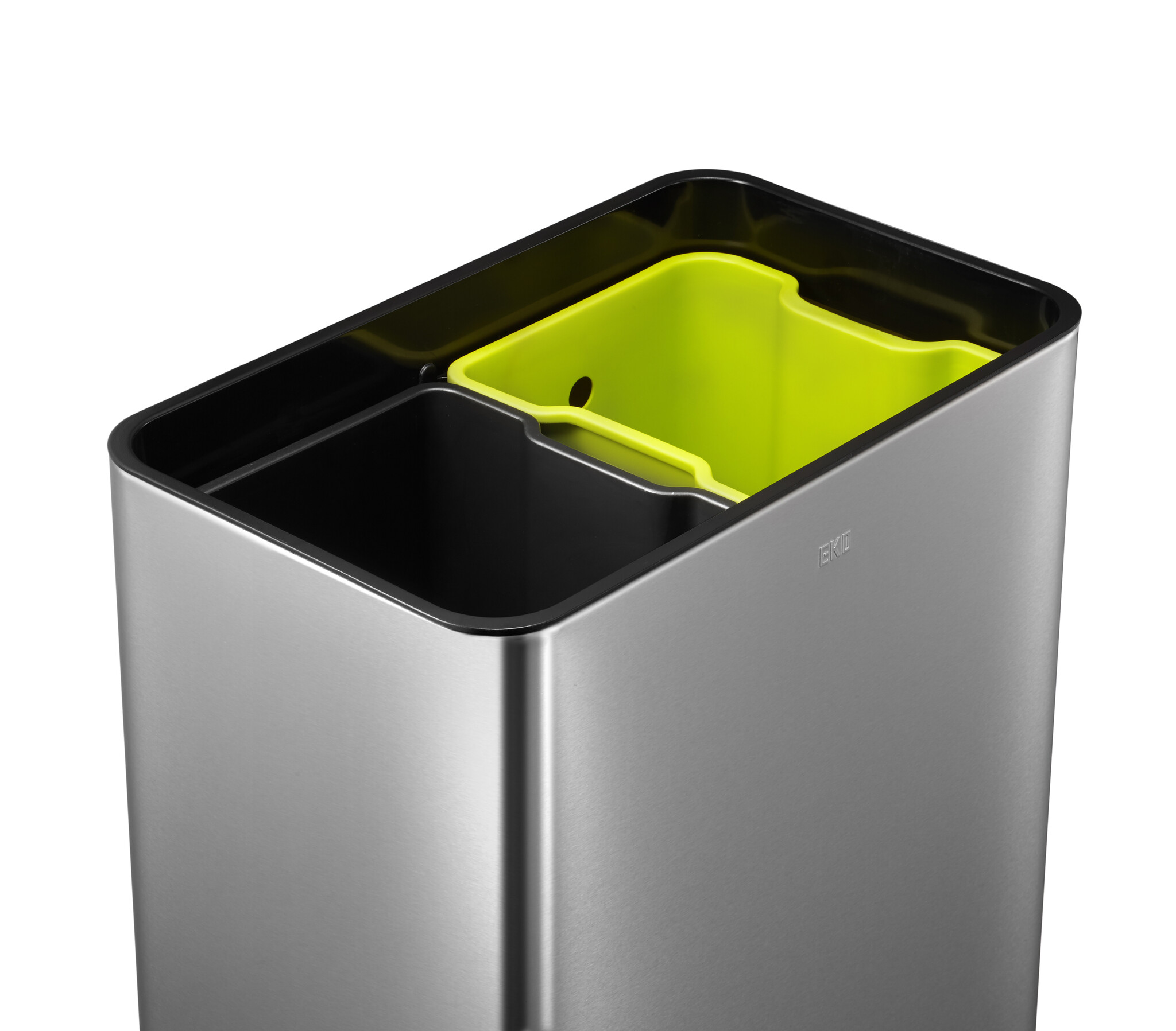 EKO Mirage recycler Sensor Bin 20+20 liter (mat RVS, zwart)