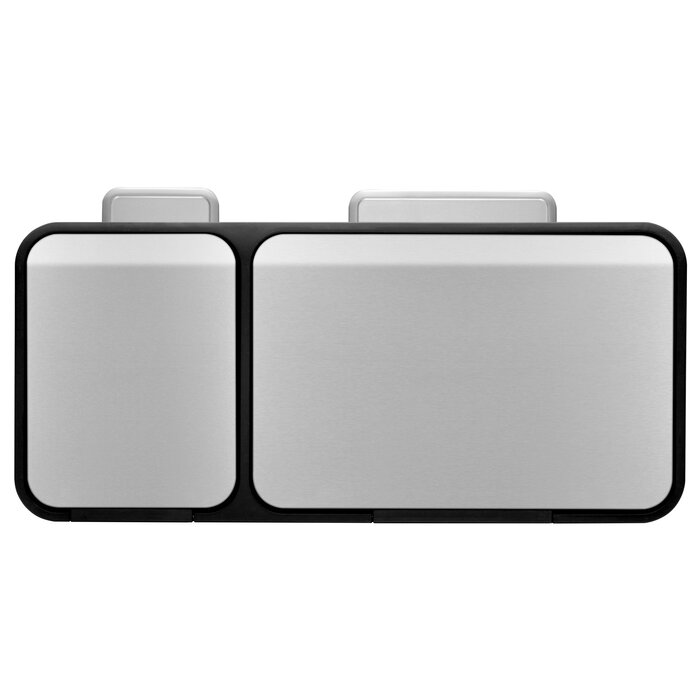 EKO EcoCasa Recycler pedaalemmer 15+15+15 liter mat RVS