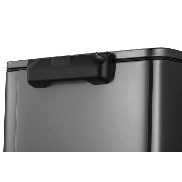 EKO E-Cube recycling pedaalemmer 28+18 liter black steel