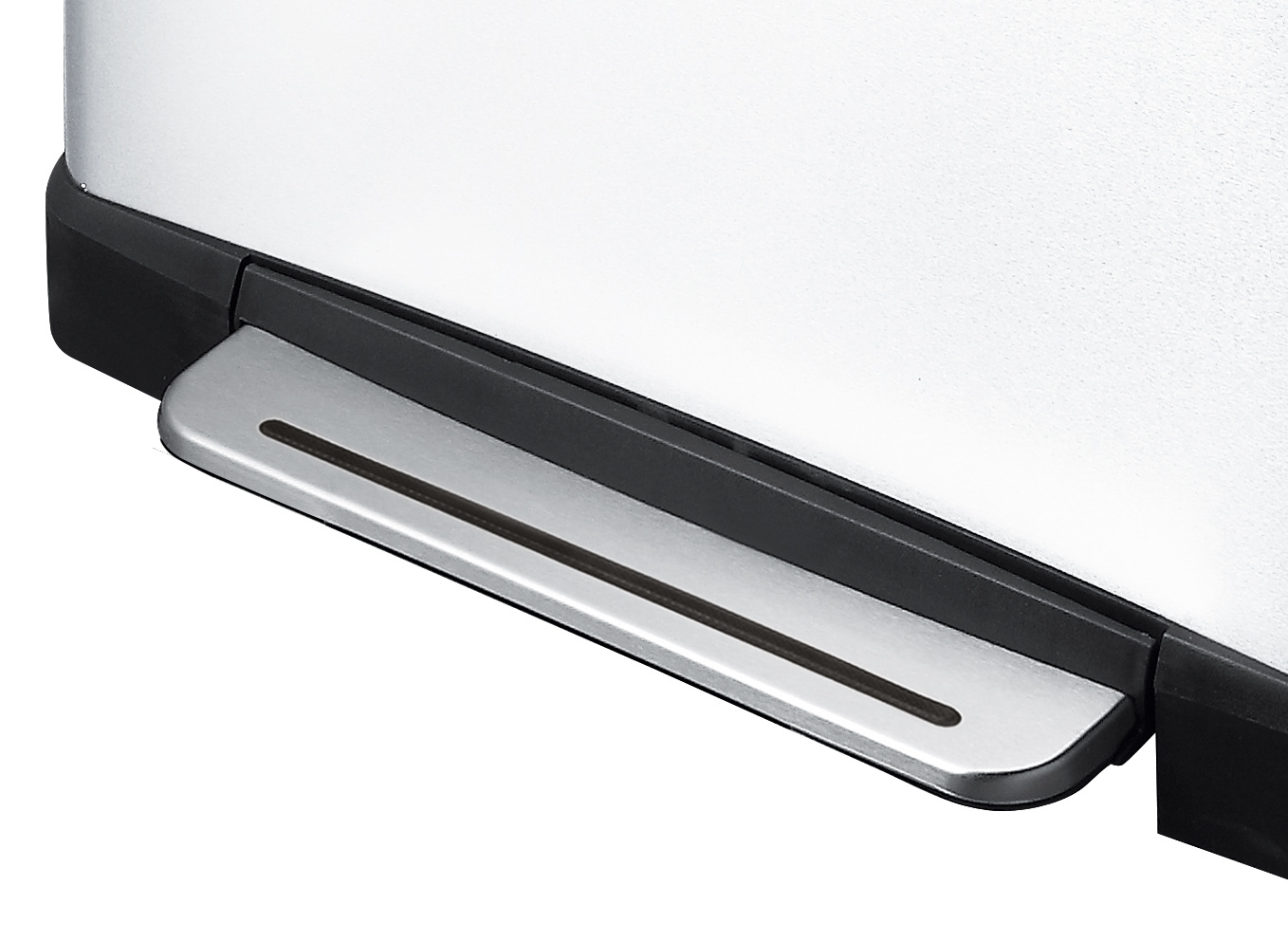 EKO E-Cube recycling pedaalemmer 28+18 liter (wit, mat RVS)