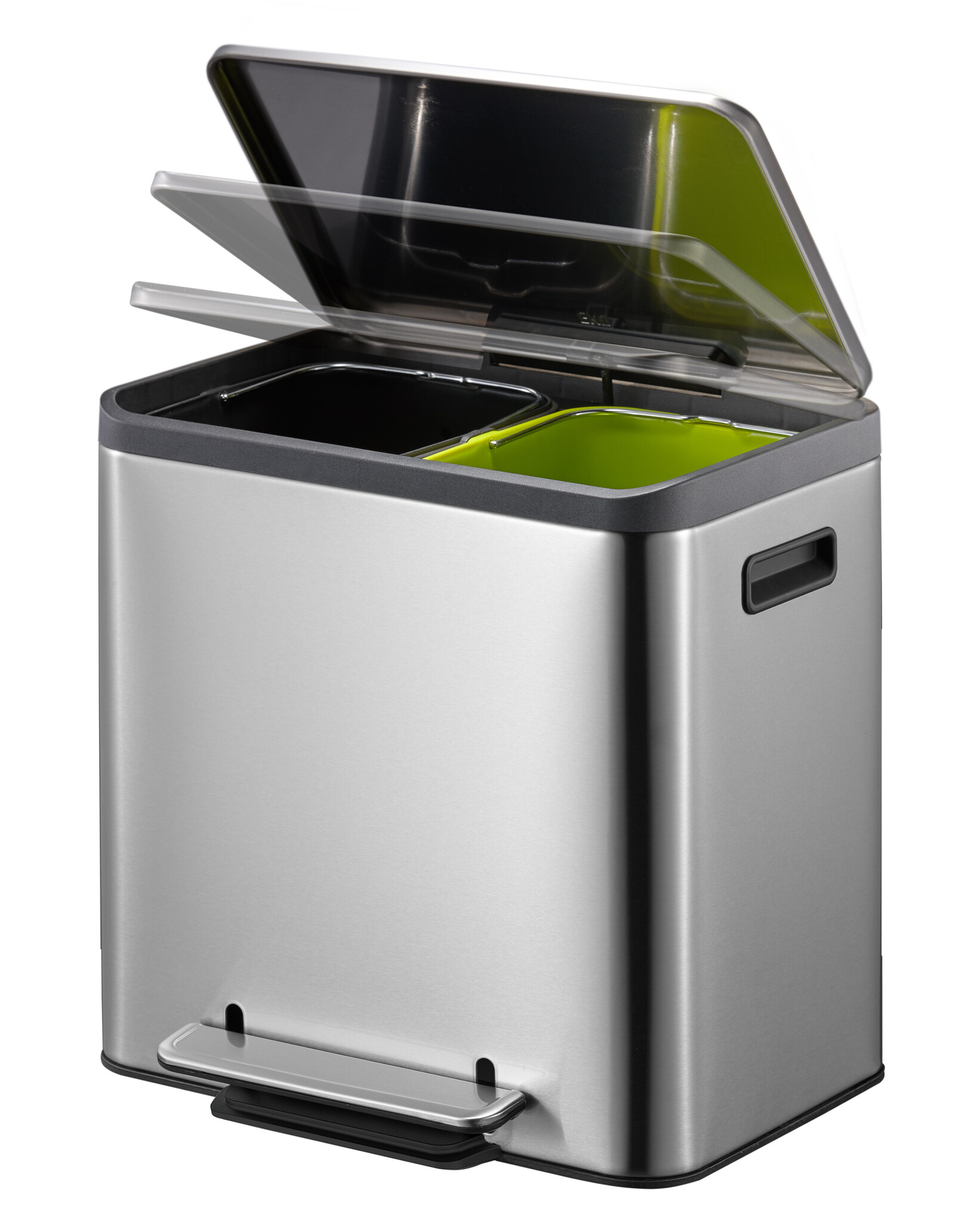 EKO EcoCasa Recycler pedaalemmer 12+12 liter mat RVS