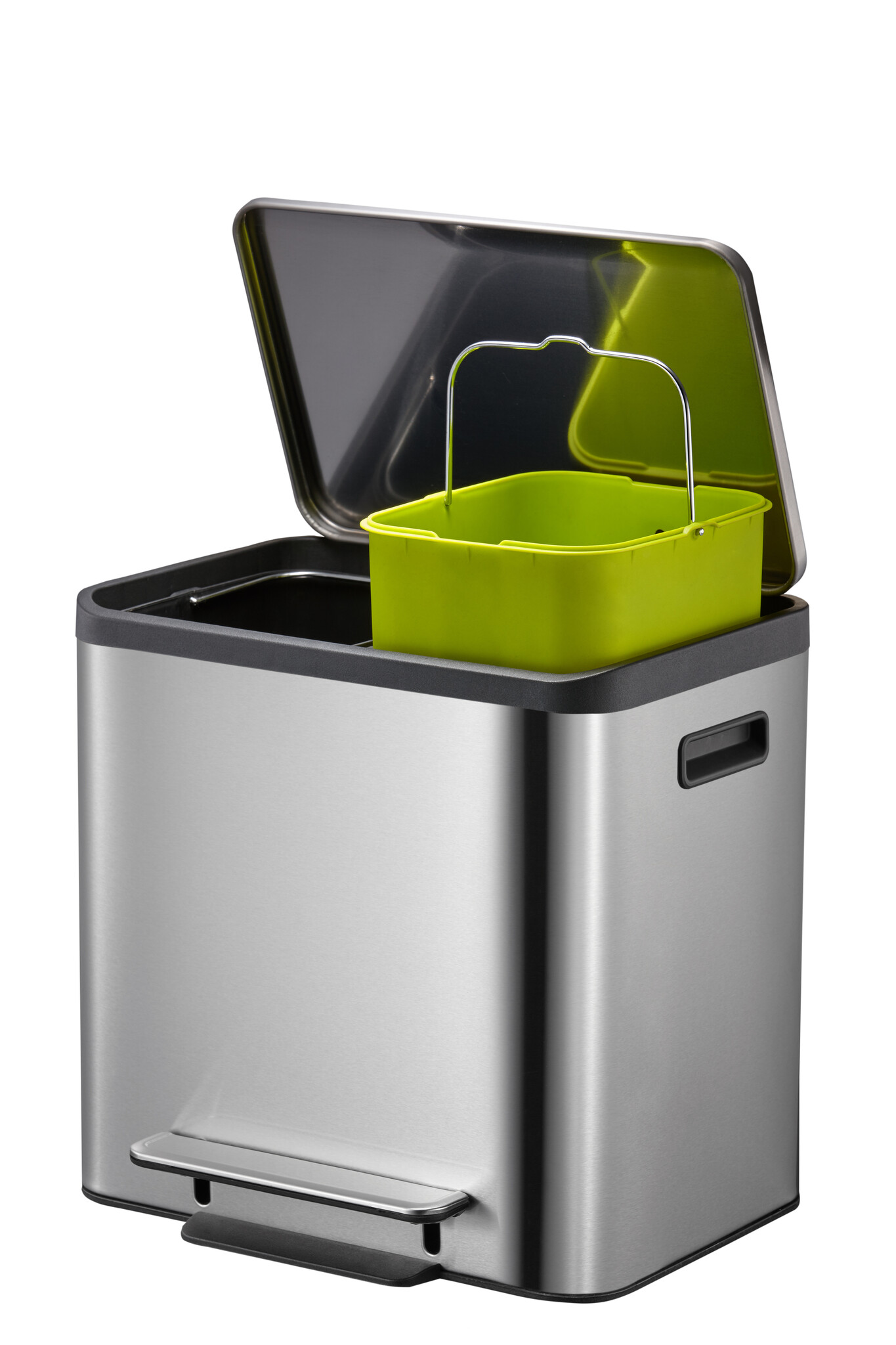 EKO EcoCasa Recycler pedaalemmer 12+12 liter mat RVS