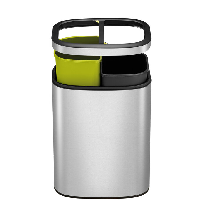 EKO OLI-Cube Open Top Bin 10+10 liter mat RVS
