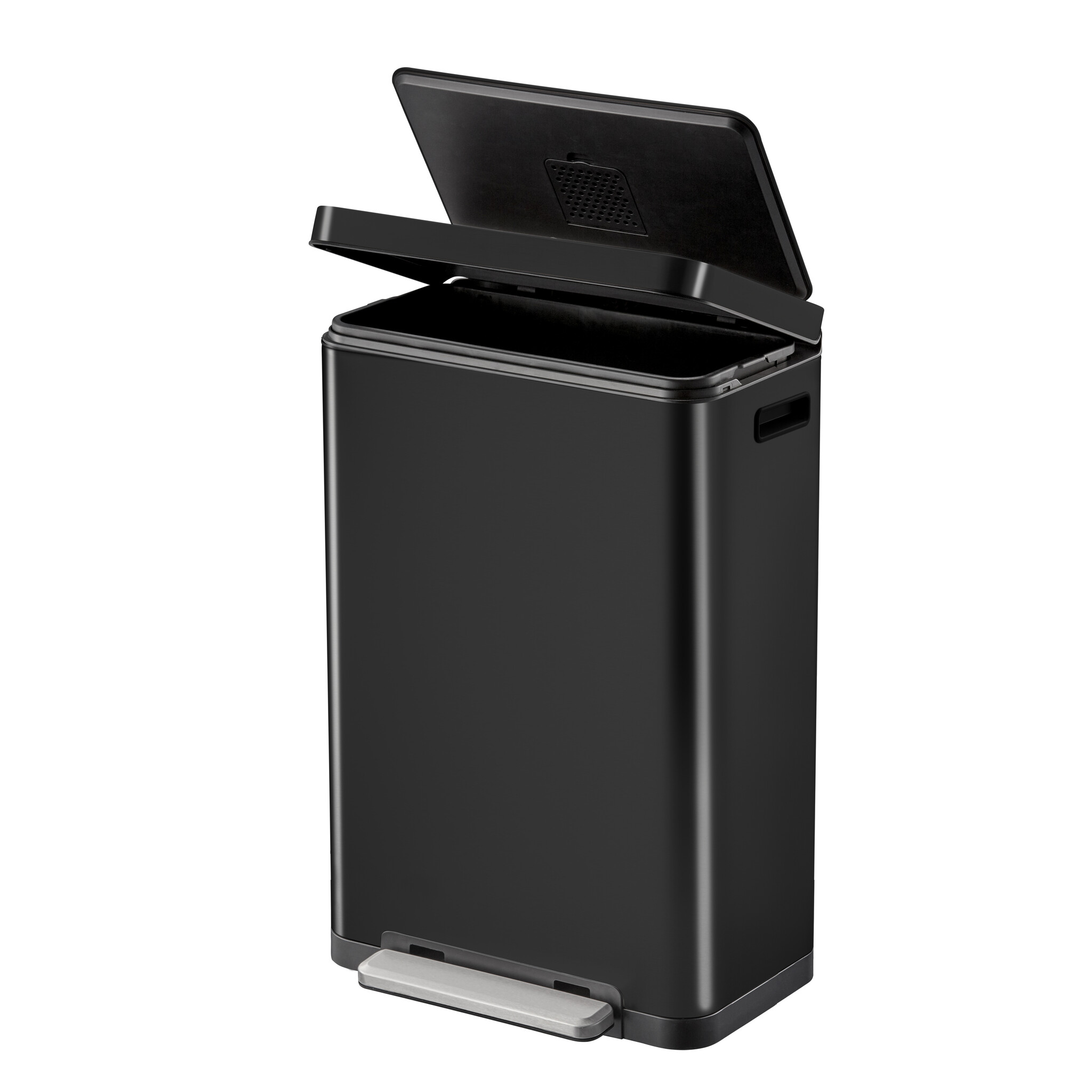 EKO X-Cube pedaalemmer 30 liter (zwart glanzend, mat RVS)