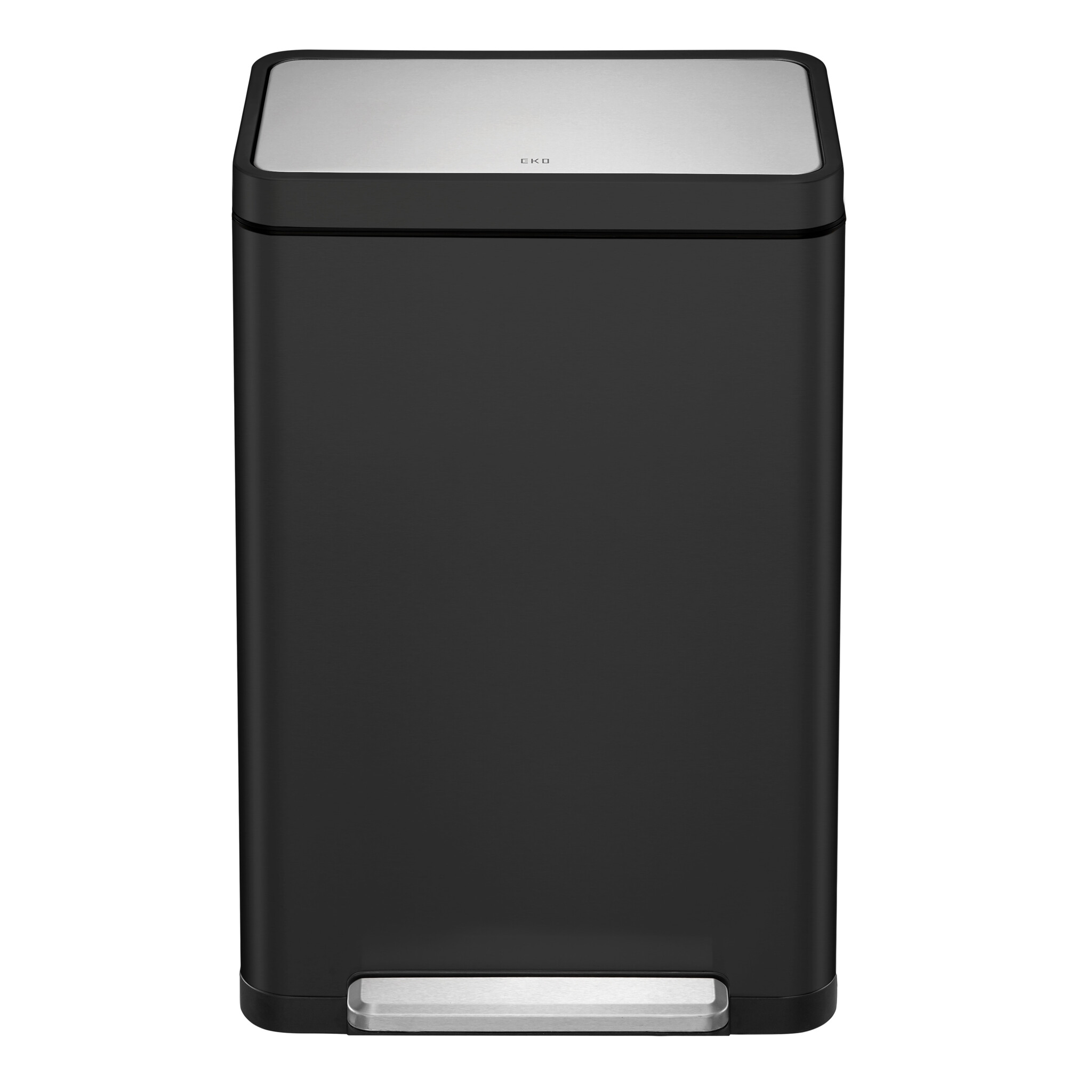 EKO X-Cube recycling pedaalemmer 20+20 liter (zwart glanzend, mat RVS)
