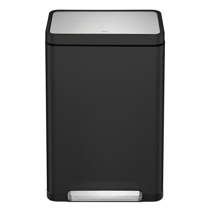 EKO X-Cube pedaalemmer 45 liter (zwart glanzend, mat RVS)