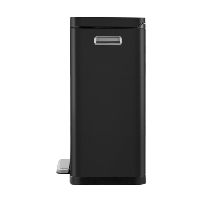 EKO X-Cube pedaalemmer 45 liter (zwart glanzend, mat RVS)