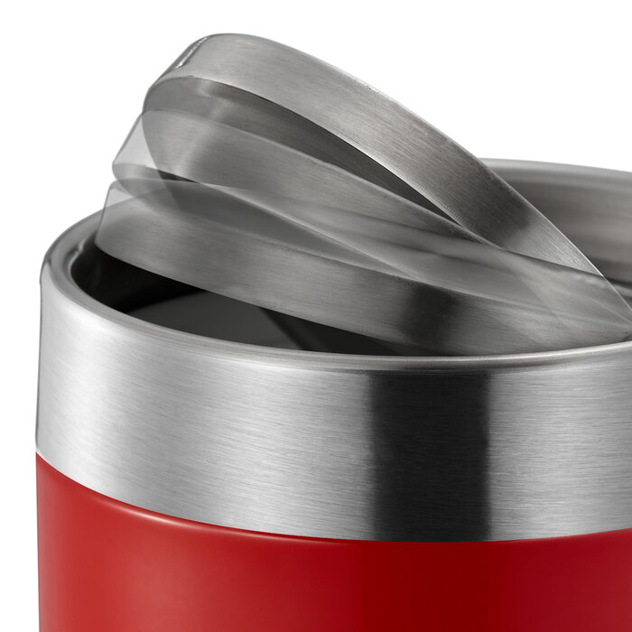 EKO Fandy Tafelafvalbak 1,5 liter (rood, mat RVS)