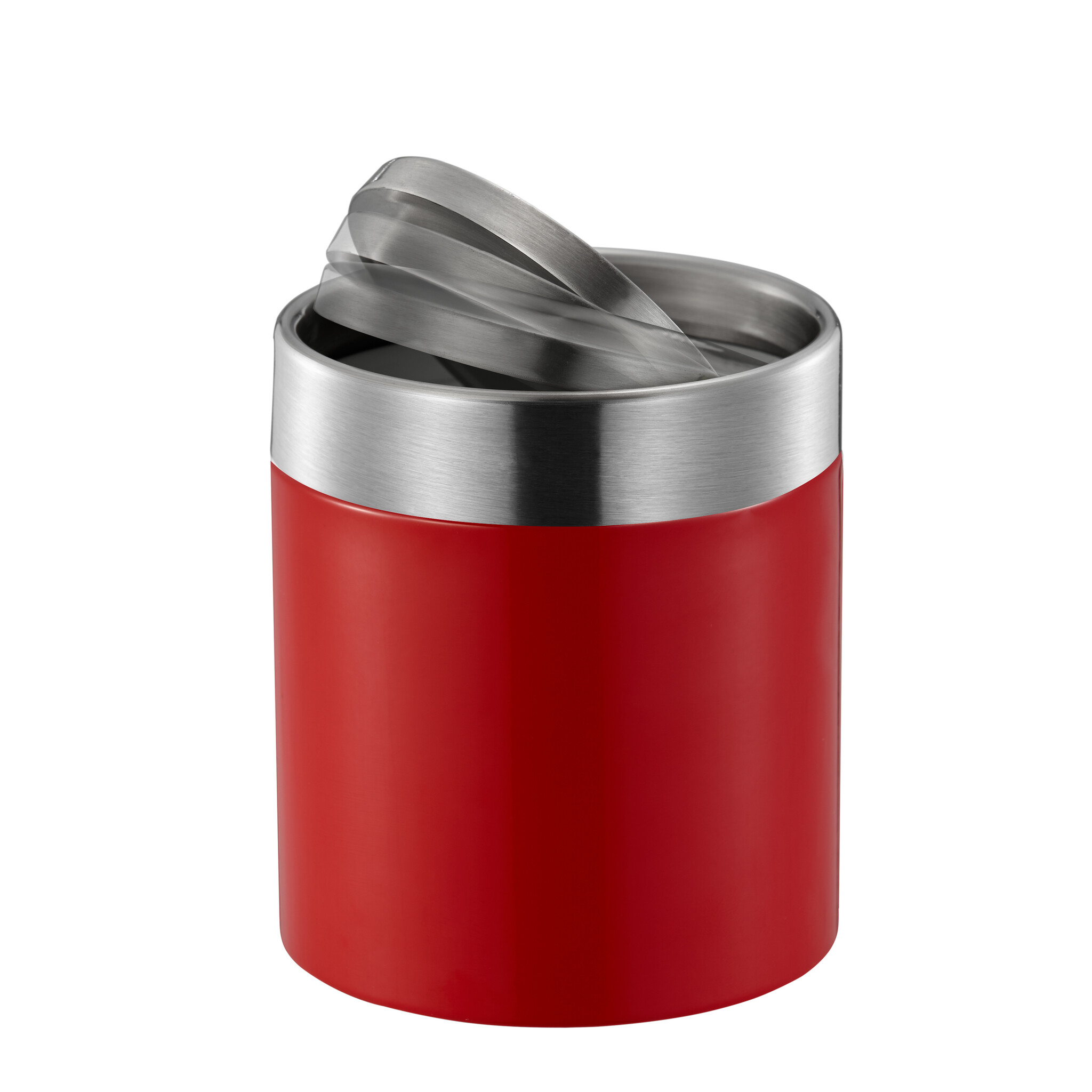 EKO Fandy Tafelafvalbak 1,5 liter (rood, mat RVS)