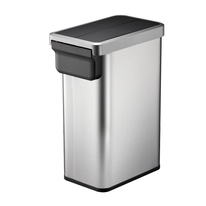 EKO Ecofly II Pedaalemmer 45 liter (mat RVS, zwart)