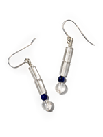 SABINA, Ohrhänger, 925 Silber, Bergkristall und Lapislazuli