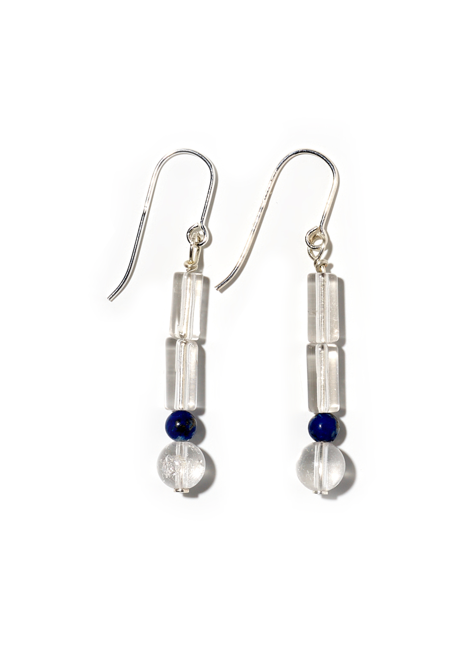 SABINA, Ohrhänger, 14-karat gold filled, Bergkristall und Lapislazuli