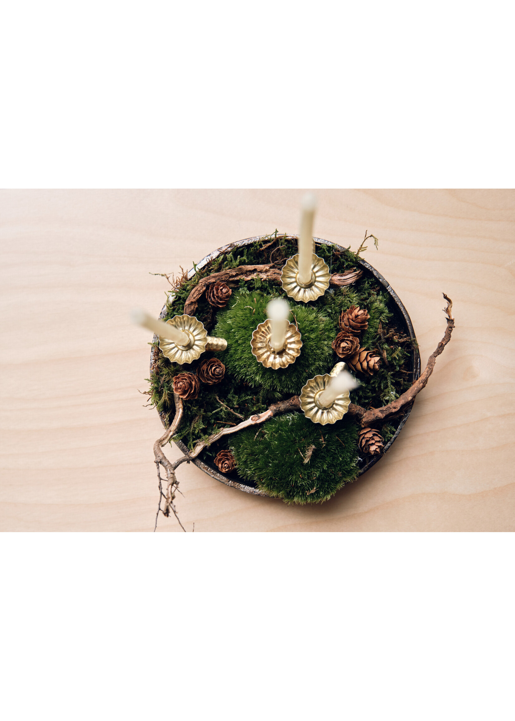 DIY Adventskranz, Bienenwachskerzen und Baumkerzenhalter