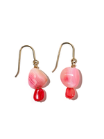 UNIKAT, Ohrhänger,  rosa Achat, 14-karat gold filled