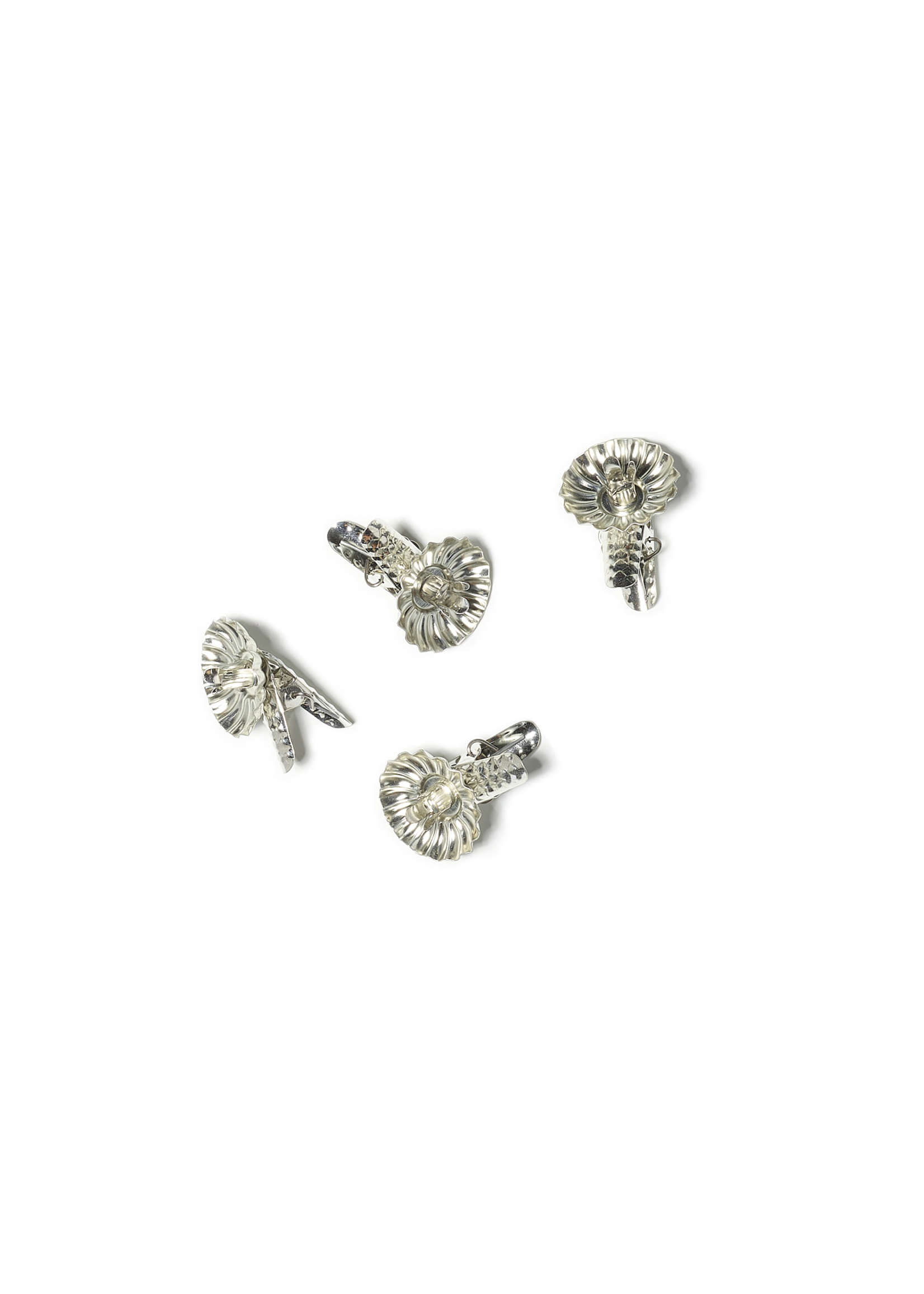 4 Mini Kerzenhalter, silber