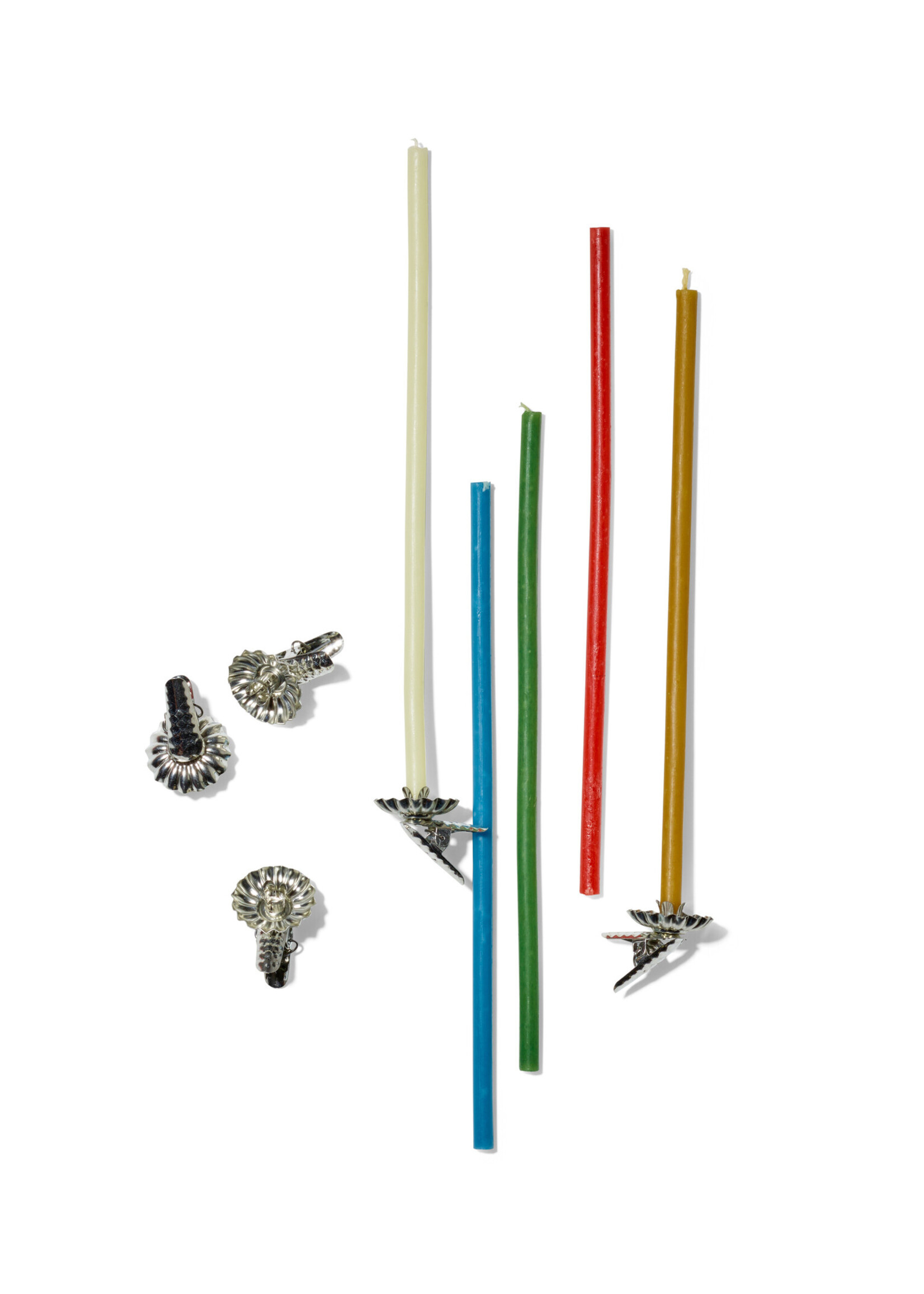 4 Mini Kerzenhalter, silber