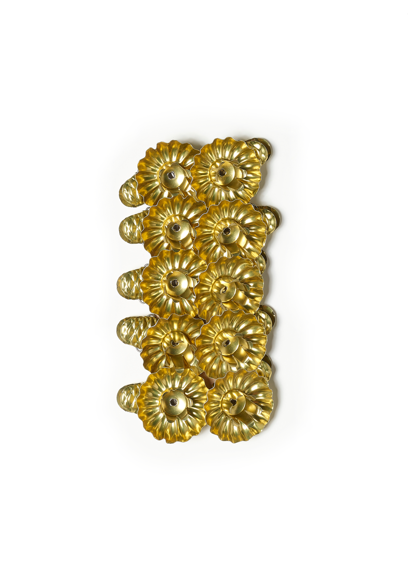 10 goldene Baumkerzenhalter