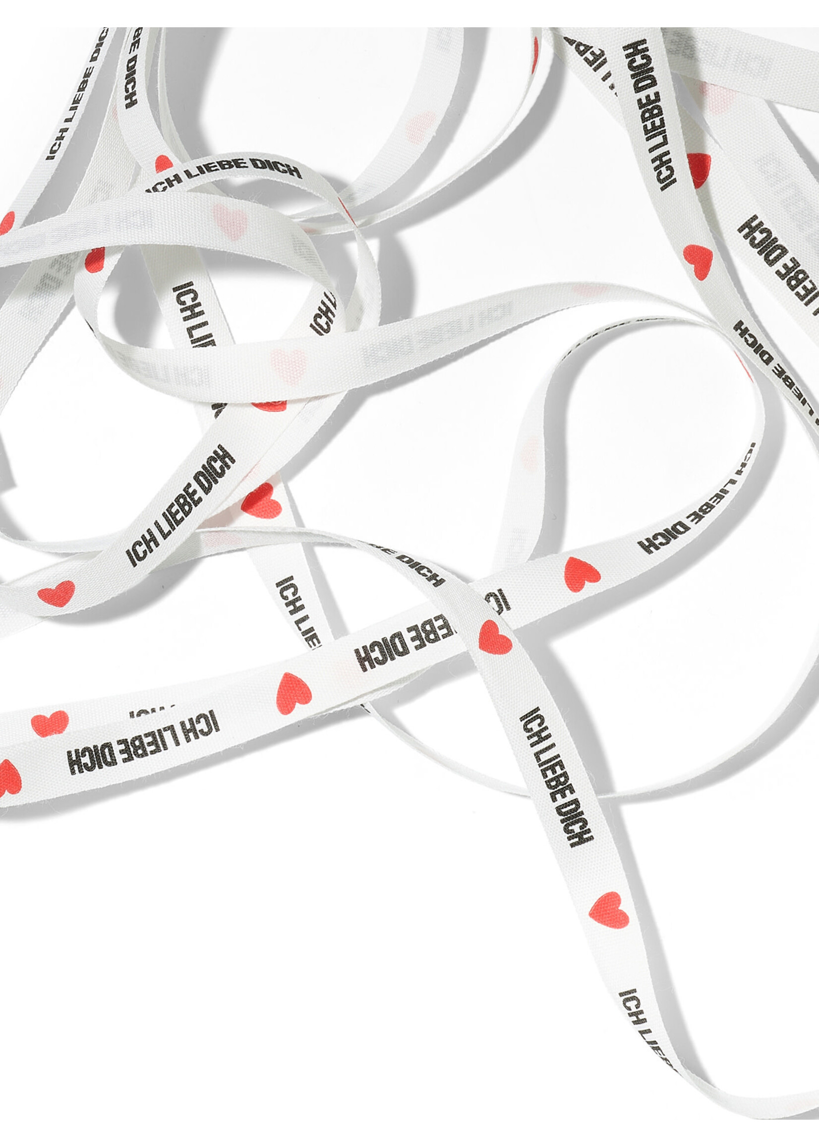 3 Meter ICH LIEBE DICH, Baumwollband in zwei Breiten