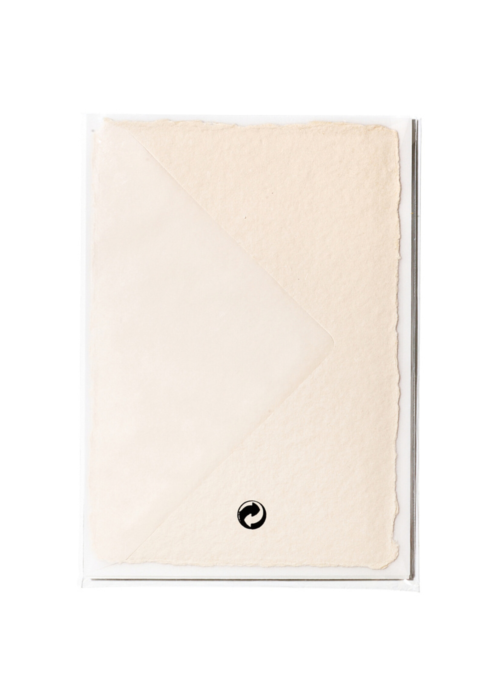 5 handgeschöpfte Baumwollpapiere inkl. Couverts, zwei Formate, EIERSCHALE