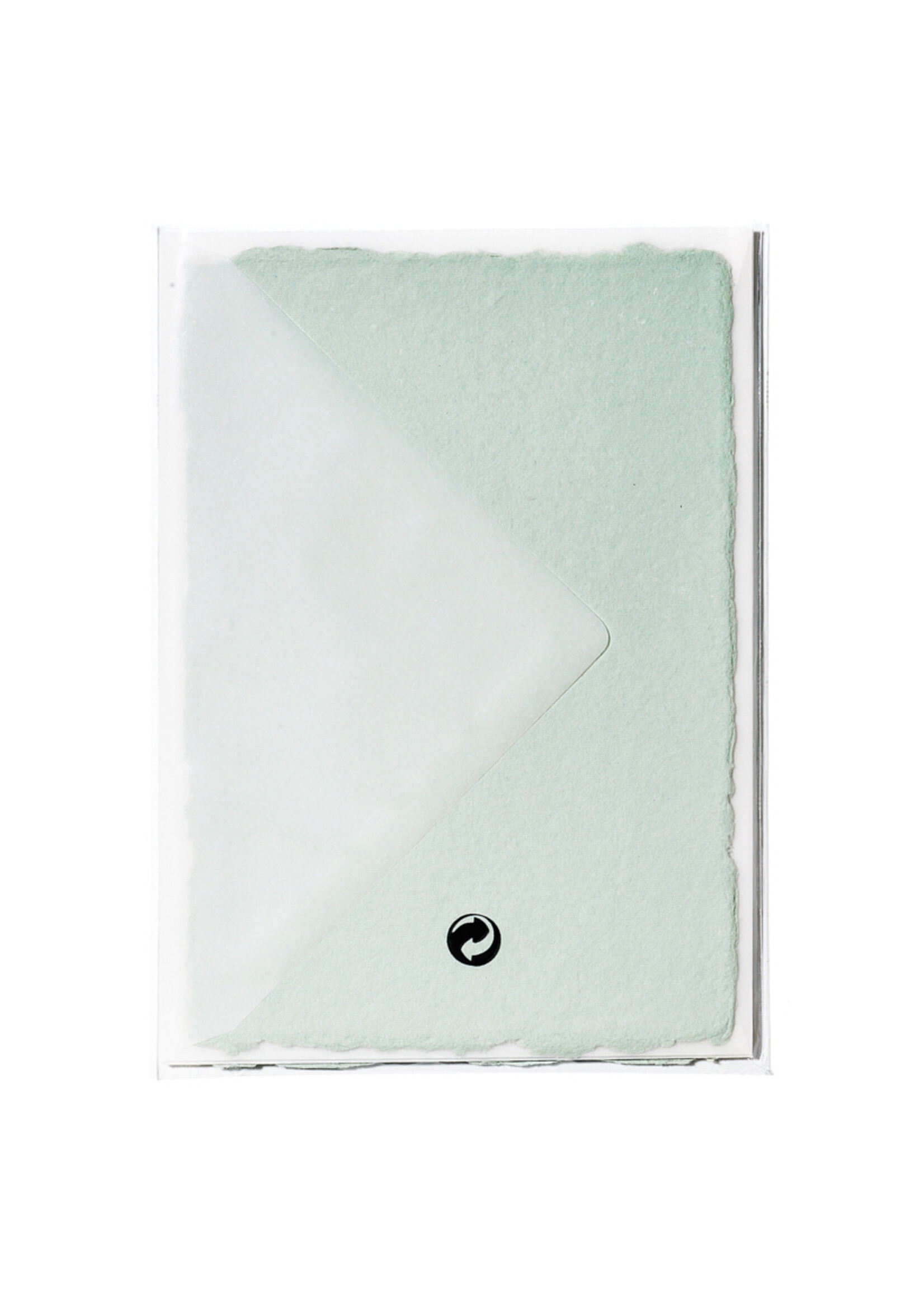 5 handgeschöpfte Baumwollpapiere inkl. Couverts, zwei Formate, JADE