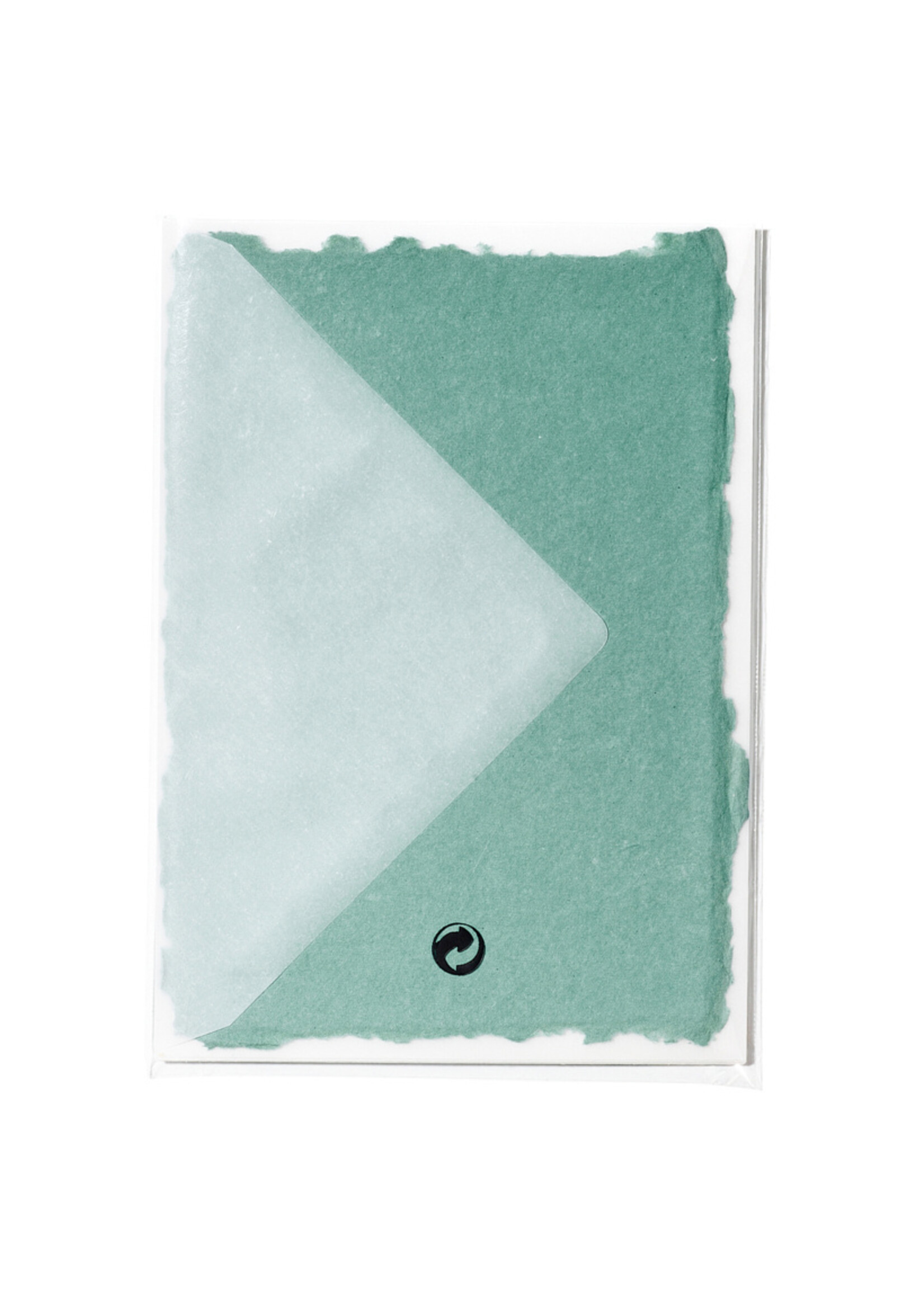 5 handgeschöpfte Baumwollpapiere inkl. Couverts, zwei Formate, EUCALYPTUS