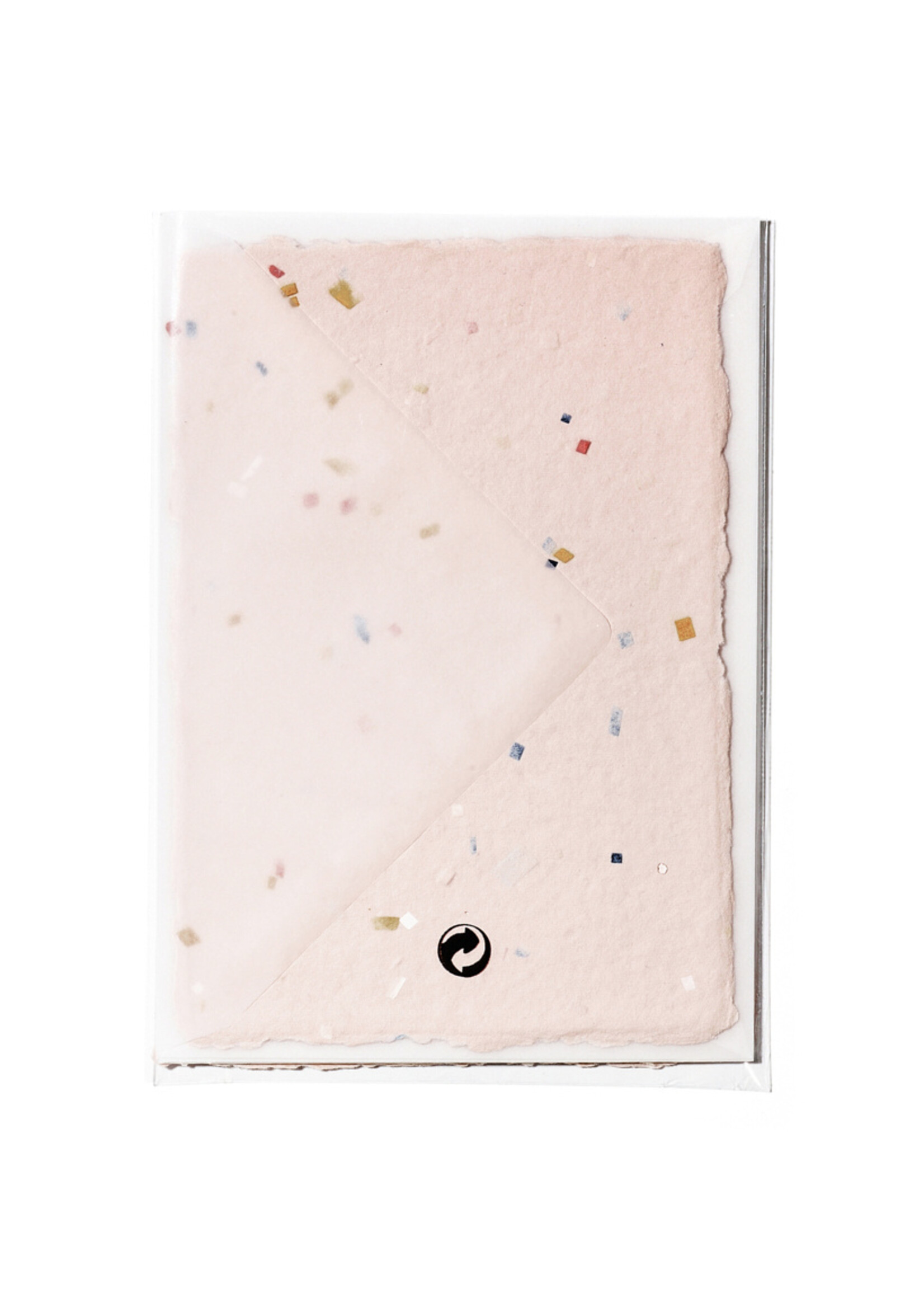 5 handgeschöpfte Baumwollpapiere inkl. Couverts, zwei Formate, HELLROSA-TERRAZZO