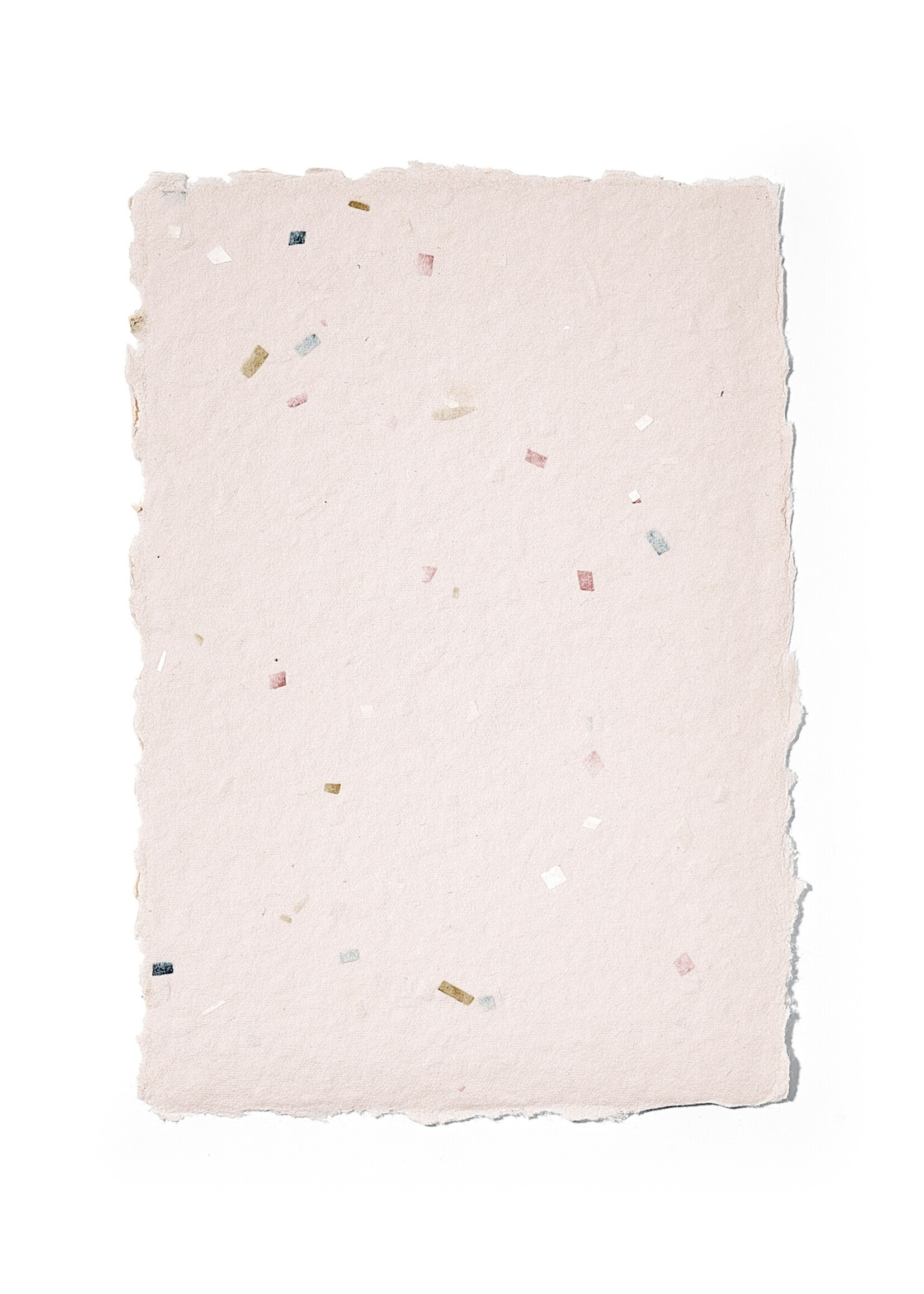 5 handgeschöpfte Baumwollpapiere inkl. Couverts, zwei Formate, HELLROSA-TERRAZZO
