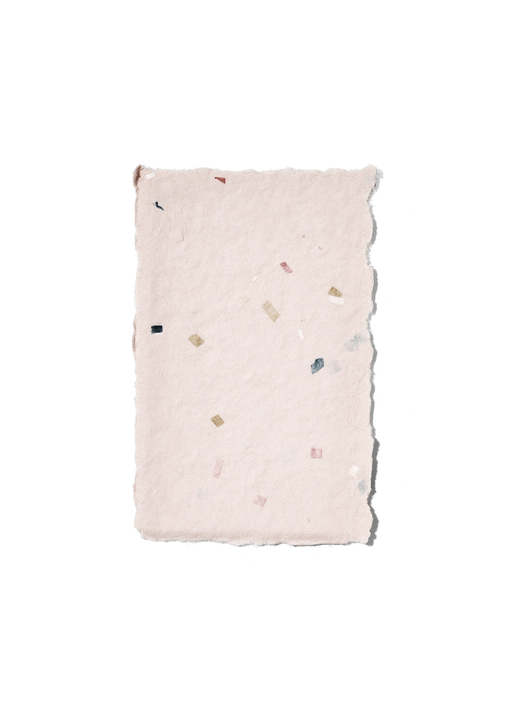 5 handgeschöpfte Baumwollpapiere inkl. Couverts, zwei Formate, HELLROSA-TERRAZZO