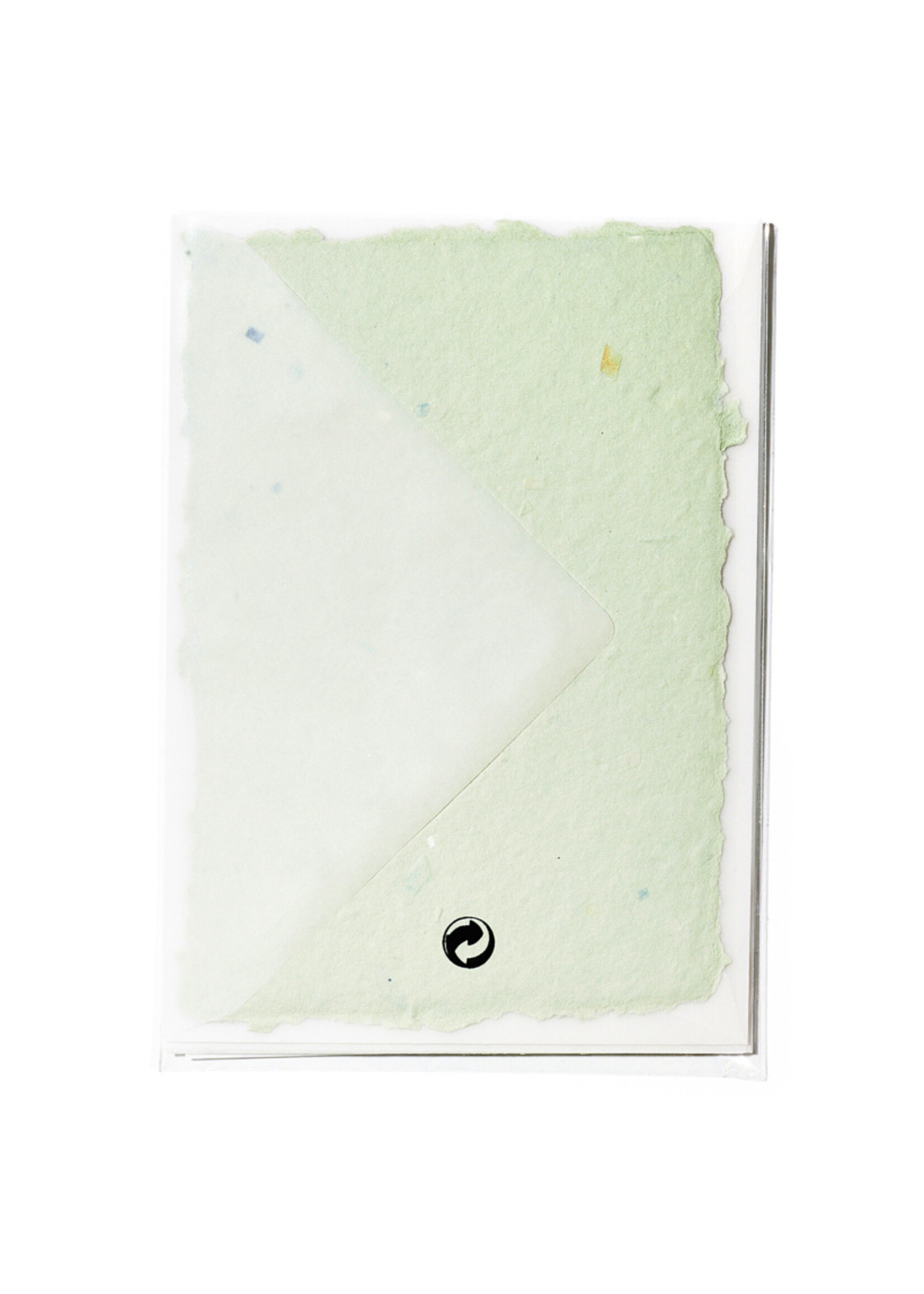 5 handgeschöpfte Baumwollpapiere inkl. Couverts, zwei Formate, JADE-TERRAZZO