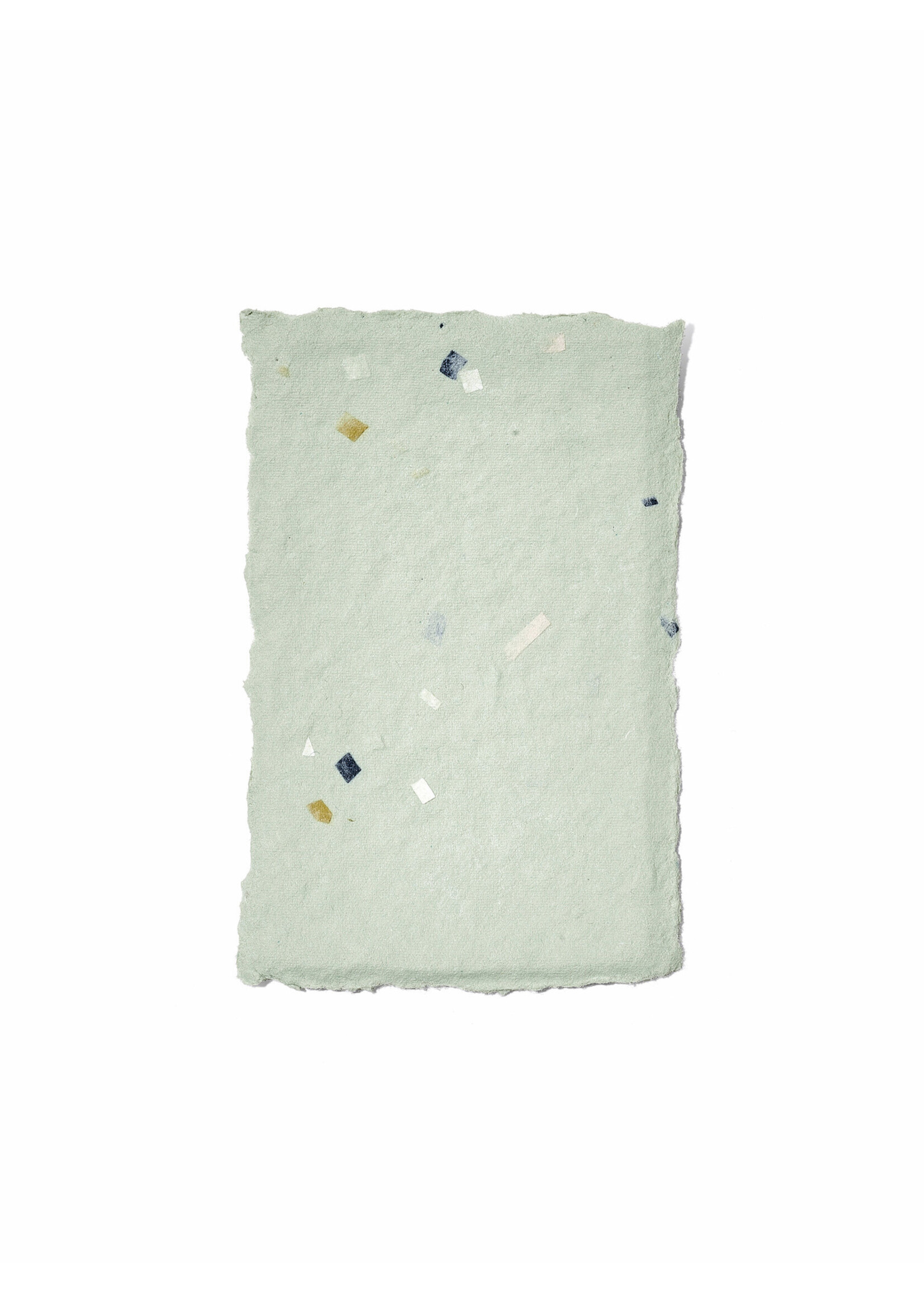 5 handgeschöpfte Baumwollpapiere inkl. Couverts, zwei Formate, JADE-TERRAZZO