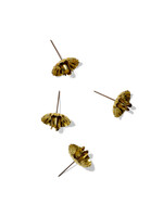 4 Mini Kerzenhalter mit Stecknadel, gold