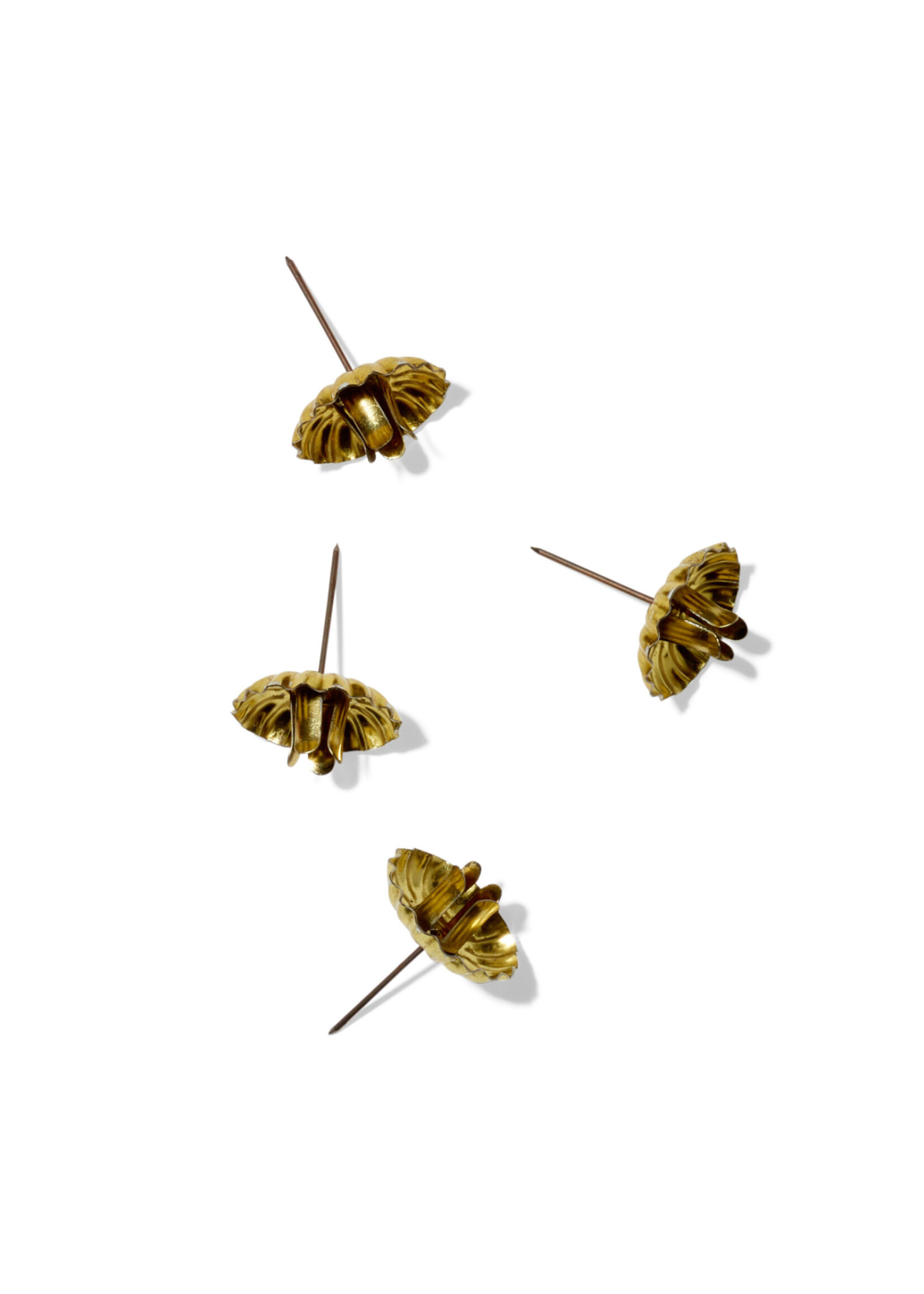 4 Mini Kerzenhalter mit Stecknadel, gold