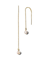 BILLIE, chain earrings, 14K gold filled, freshwater cultured pearl