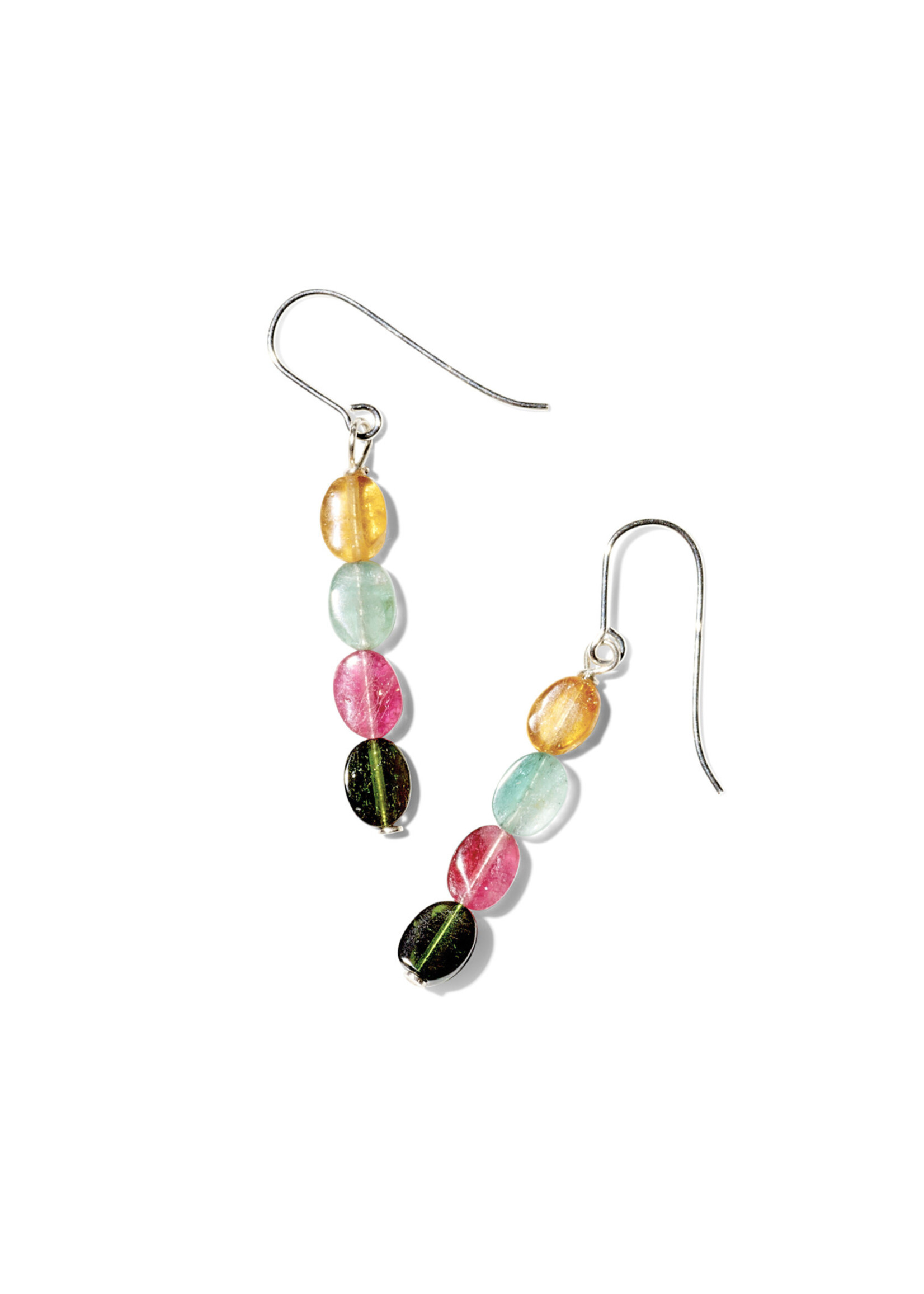 NANI, Ohrhänger, 925 Silber, Multi Turmaline oval