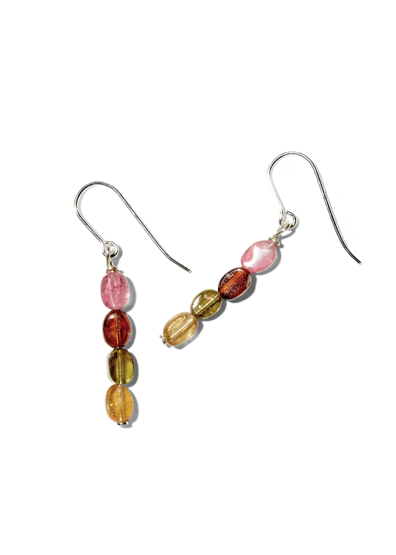 NANI, Ohrhänger, 925 Silber, Multi Turmaline oval