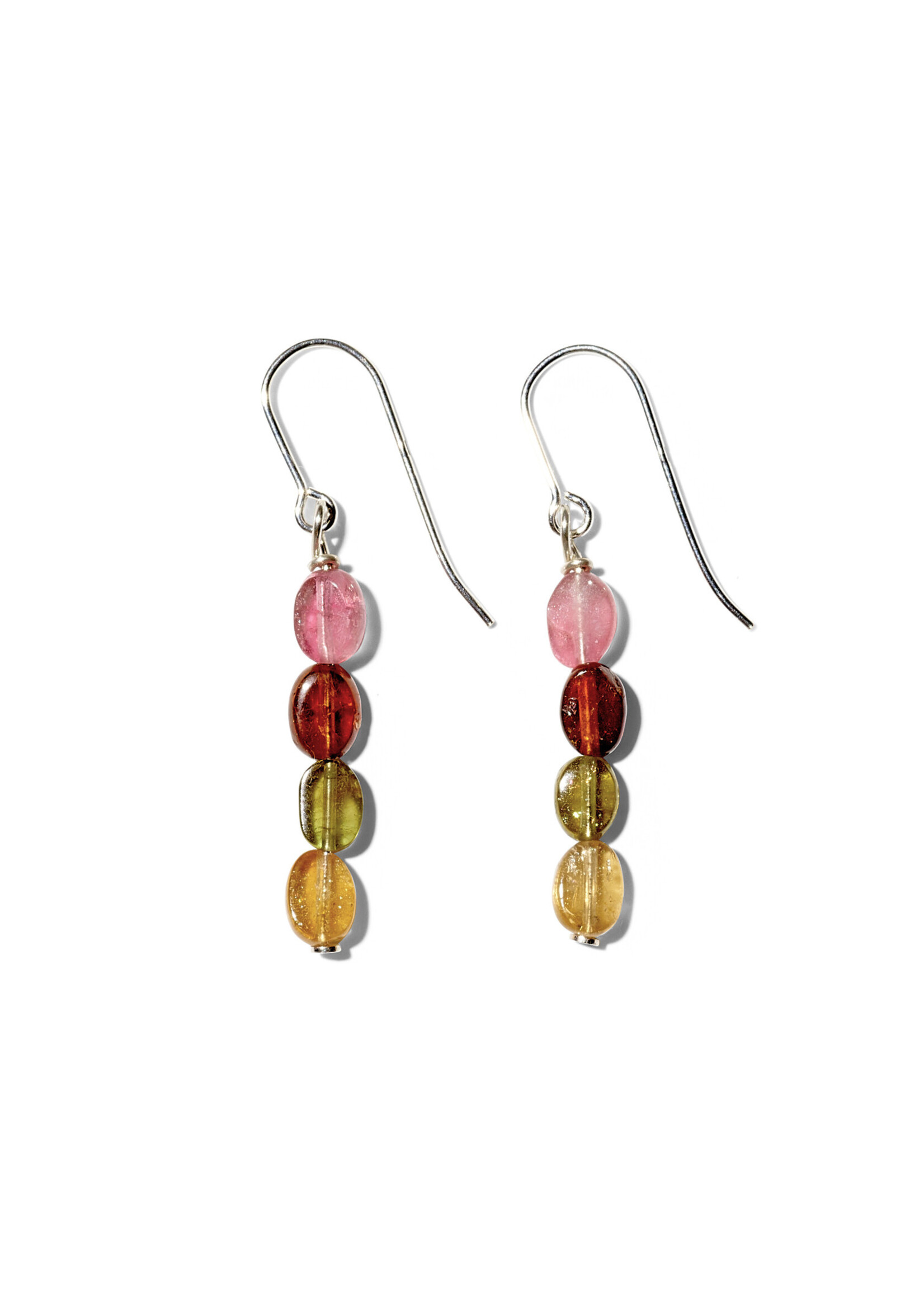 NANI, Ohrhänger, 925 Silber, Multi Turmaline oval