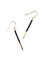 ANNA-MARIA, Ohrhänger, 14-karat gold filled, mattschwarzer Onyx
