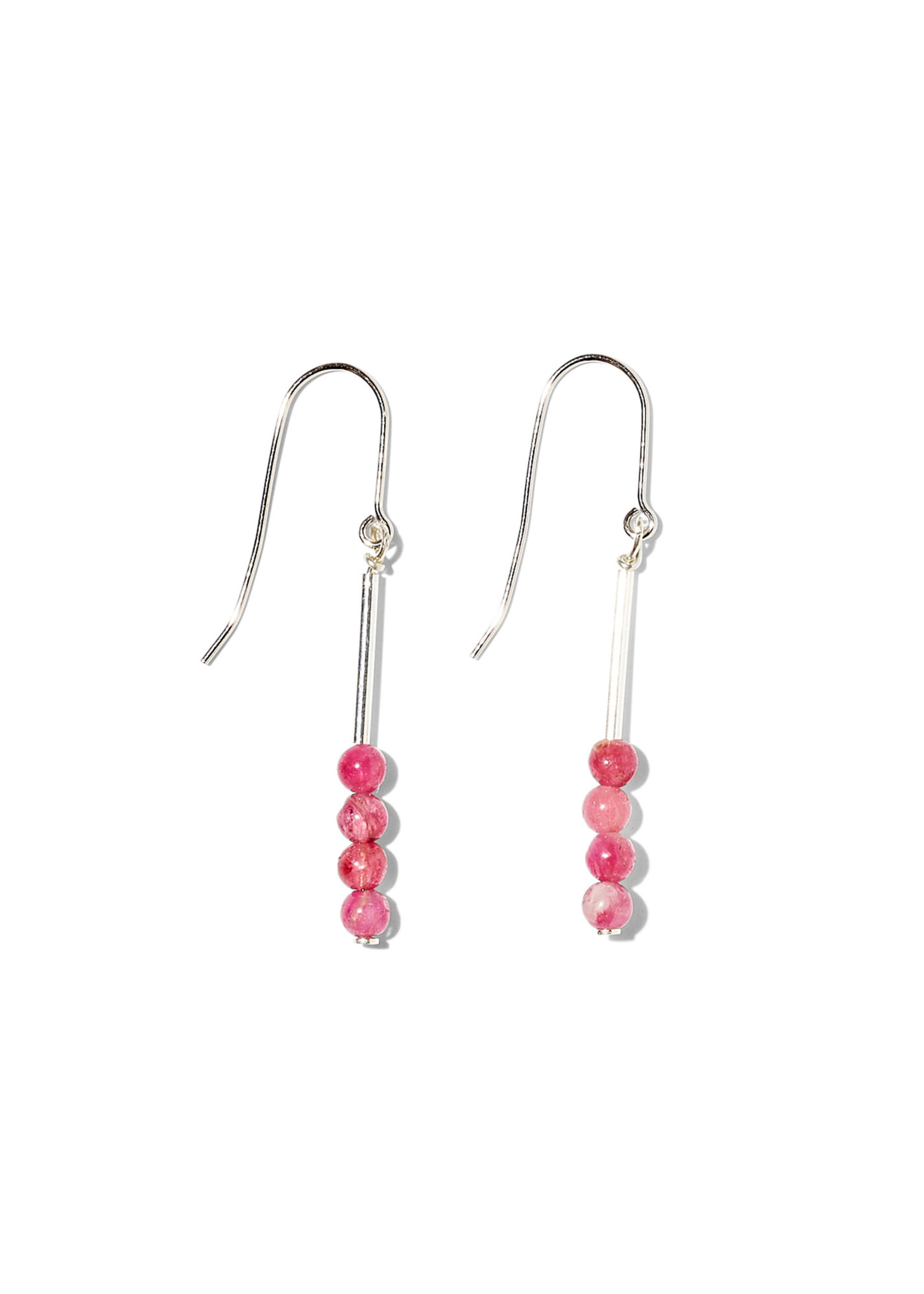 MAE, Ohrhänger, 925 Silber, rosa Turmalin