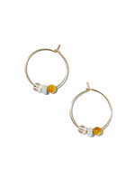 BOUBOULE, small hoop earrings, 14K gold filled, rock crystal, tiger  eye, amazonite