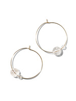 LALA, large hoop earrings, 14K gold filled, rock crystal