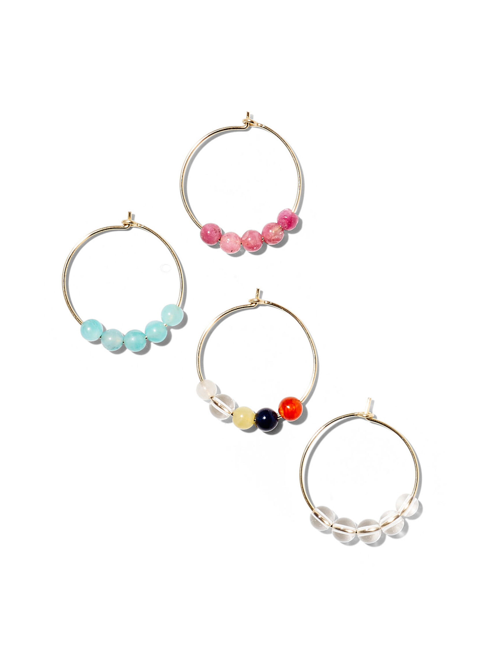 EMMA, Hoops, 14K gold filled, different gem stones